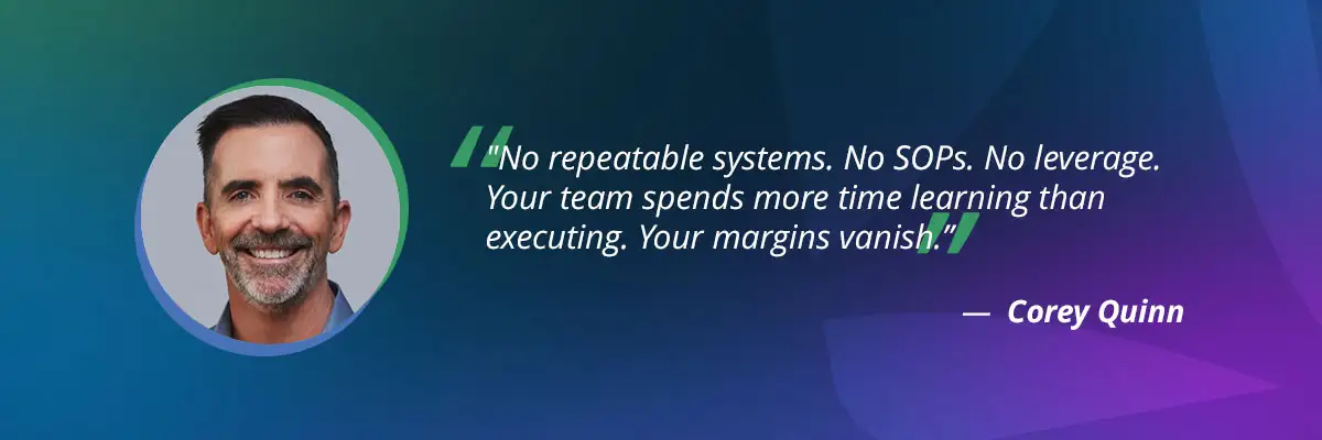 Agency specialization: Corey Quinn quote on operational inefficiencies