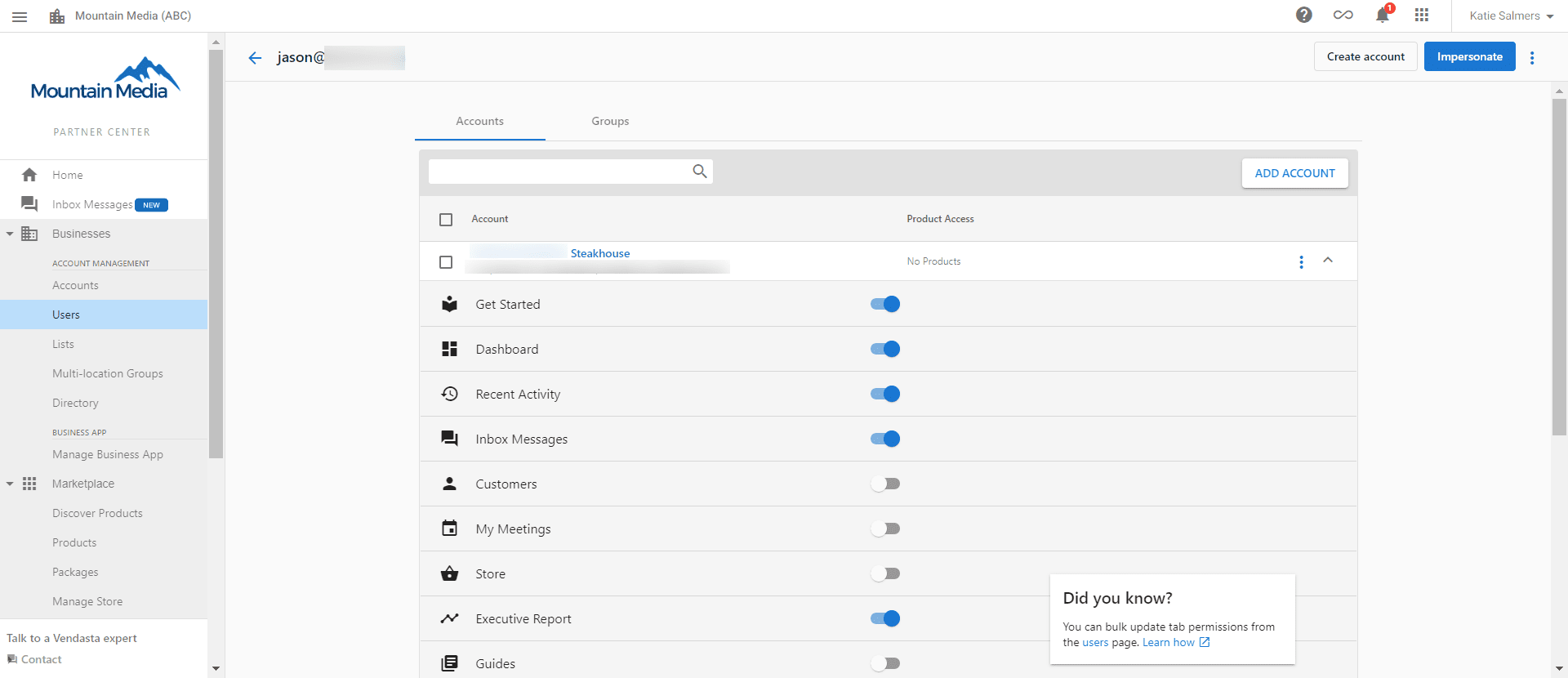 Check user permissions Check user permissions