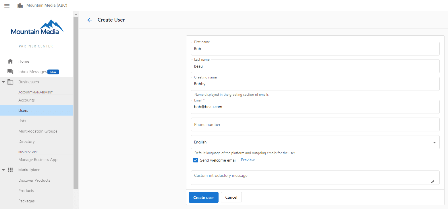 Create users Create users