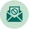 crossed out symbol and envelope