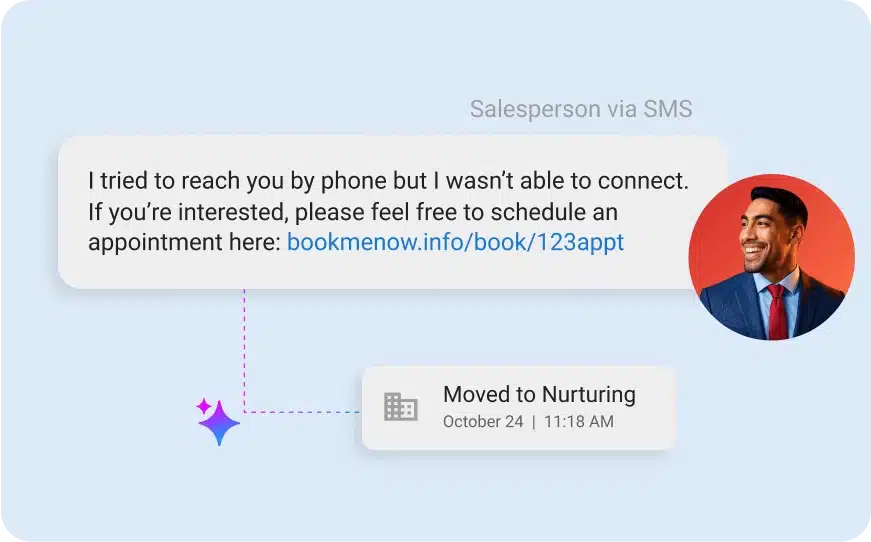 Nurture AI Salesperson sending booking link