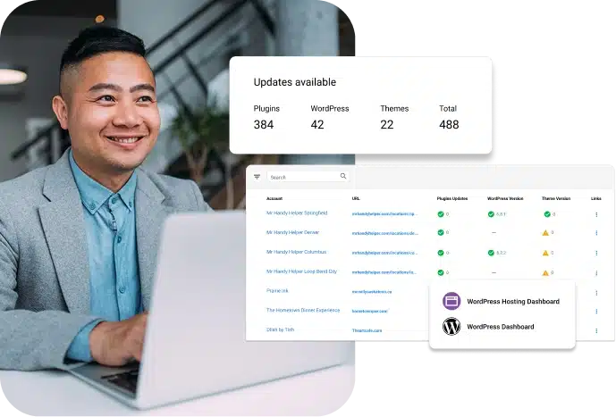 web design Business owner using Vendasta managed WordPress Hosting