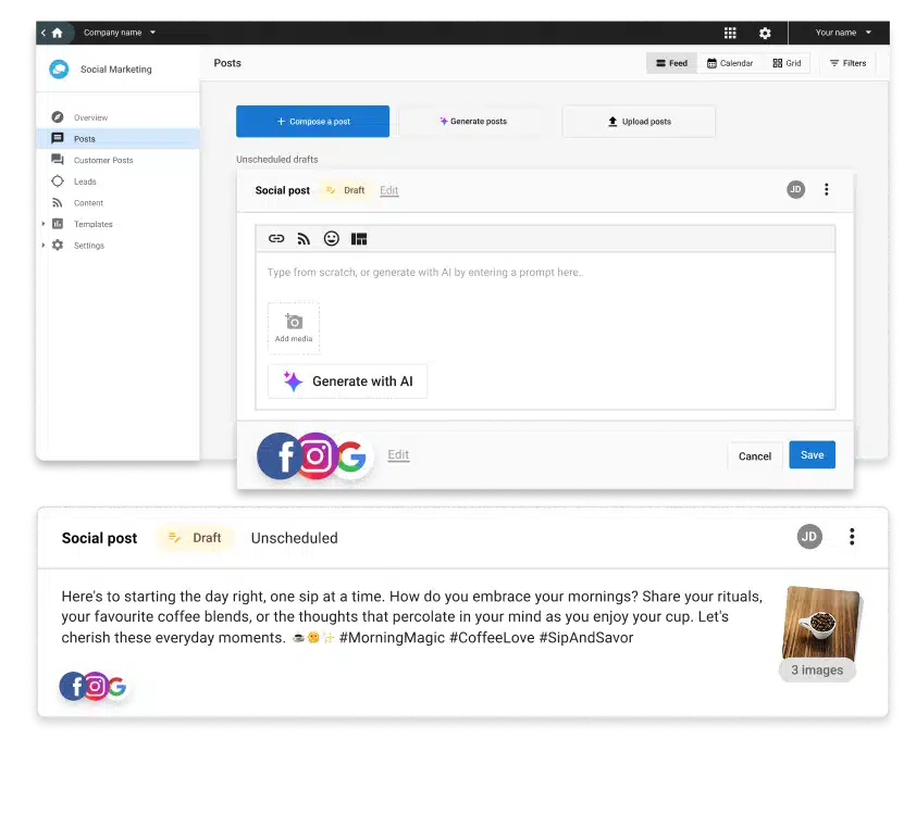 capture-and-convert Social Marketing - Composer